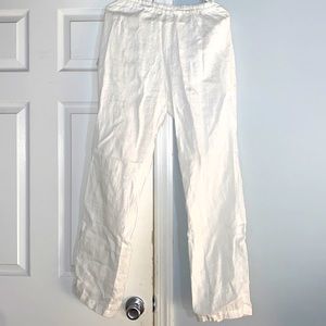 White linen pants